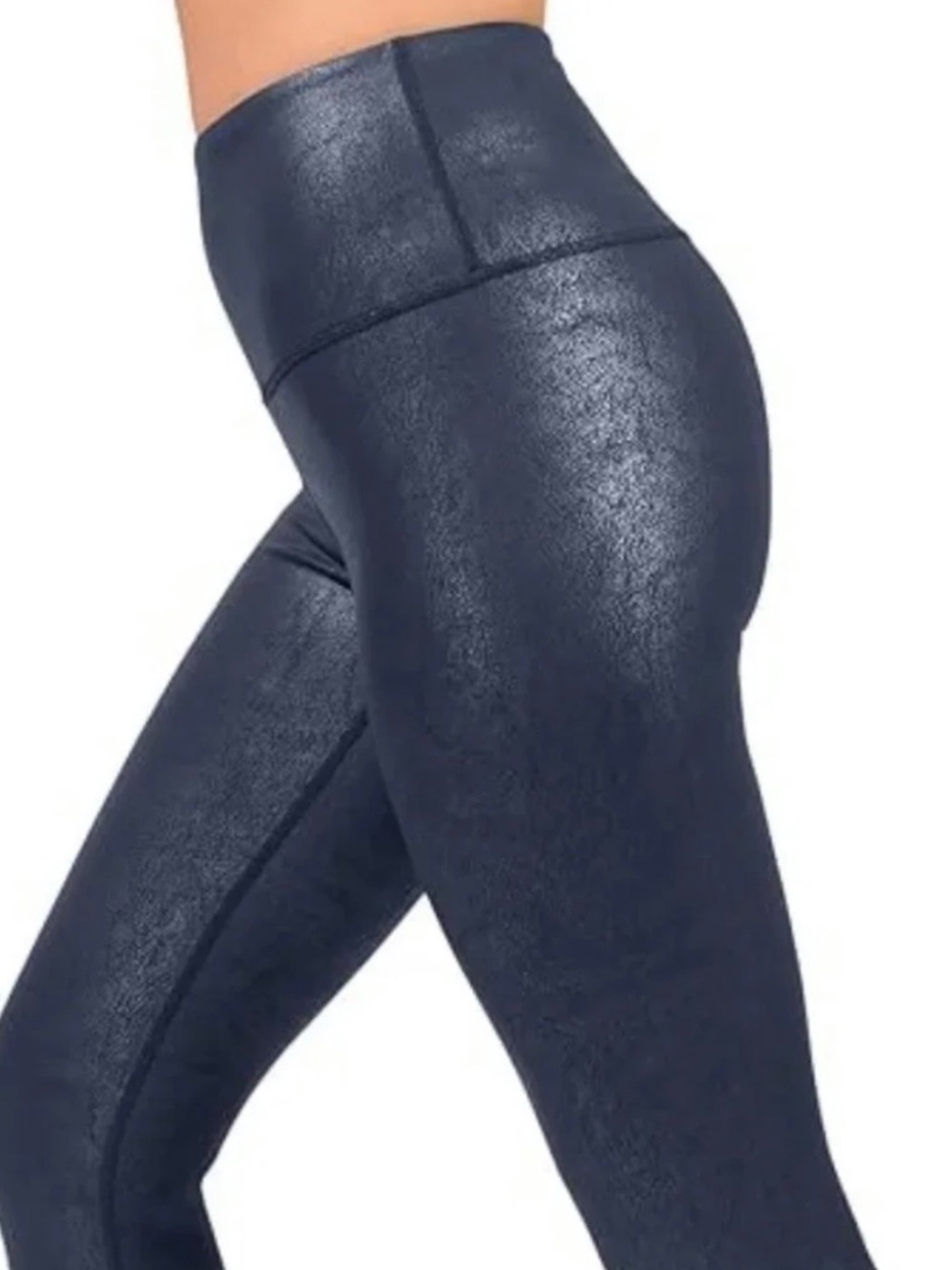 90 Degree by Reflex Vintage Lux Leather Look High Rise Ankle Length Leggings M